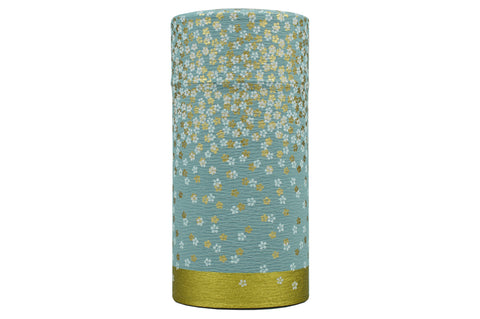 Japanese Flower Design Tea Caddy (Grey)