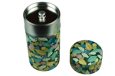 Contemporary Leaf Design Tea Caddy (Green)