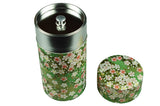 Japanese Jasmine Flower Design Tea Caddy (Green)